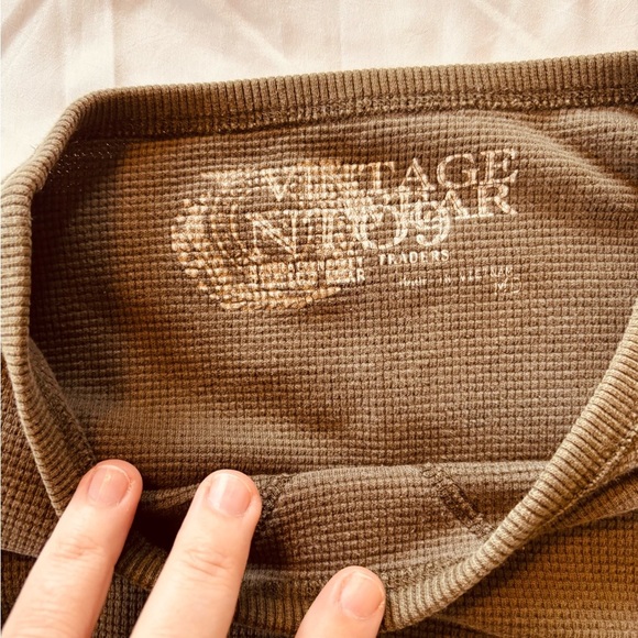 Vintage Thermal Long Sleeve Shirt in Brown - Picture 3 of 3